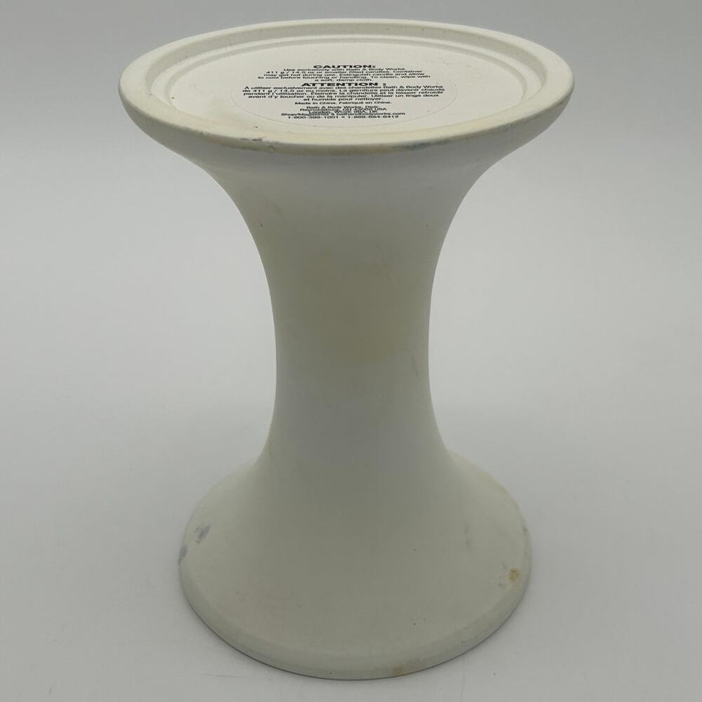 Bath & Body Works White Matte Pedestal 3 Wick Candle Holder 14.5oz